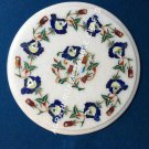 Marvelous Marble Coffee Garden Table Top Lapis Lazuli Inlay Hallway Decor H5395