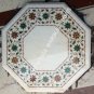 Marble White Top Coffee Table Hakik Malachite Inlay Art Wedding Gift Decor H5386