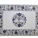 Marble Dining Table Top Lapis Lazuli Inlay Floral Arts Christmas Decor H3818