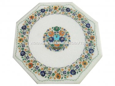 Marble Coffee Outdoor Table Top Multi Inlay Floral Handicraft Patio Decor H3057