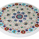 Marble Round Coffee Table Lapis Inlay Marquetry Cyber Monday Outdoor Decor H2742