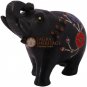 5" Black Jumbo Elephant Sculpture Carnelian Pietradura Inlay Art Veterans Gifts