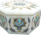 4"x4"x2" Marble Jewelry Box Trinket Paua Shell Inlay Pietra Dura Art Gifts H1110