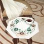 14"x14" Marble White Coffee bar Table Malachite Semi Precious Floral Art Decor