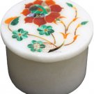 2"x2" White Round Ring Storage Box Cranelian Pietradura Floral Veterans Gift Art 2"x2" White Round Ring Storage Box Cranelian Pietradura Floral Veterans Gift Art