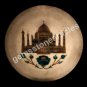 5"x5" White Dish Collectible Plate Turquoise Inlay Taj Mahal Art Columbus Gift