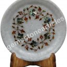 7"x7" White Collectible Serving Plate Pauashell Inlay Gemstone Art Columbus Gift 7"x7" White Collectible Serving Plate Pauashell Inlay Gemstone Art Columbus Gift