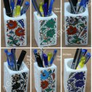 Six Difference Designs of Marble Pencil Pen Stand Holder Inlay Floral Arts E1412 Six Difference Designs of Marble Pencil Pen Stand Holder Inlay Floral Arts E1412