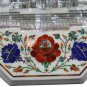 12"x12" Marble Handmade Coffee table Top With 15" Tall Stand Inlay Floral Arts