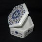 Marble Hexagon Jewelry Box Lapis Lazuli Floral Inlay Art Home Decorative Gifts