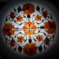 8" Marble Dish Adornment Plate Hakik Floral Inlay Arts Living Room Decor H5413