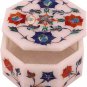 2"x2" Marble Top Jewelry Box Carnelian Precious Inlay Floras Art Halloween Gift