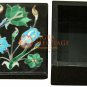 3"x2" Black Jewelry Vintage Box Malachite Floral Gemstone Inlaid Christmas Gift