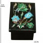 3"x2" Black Jewelry Vintage Box Malachite Floral Gemstone Inlaid Christmas Gift