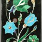 3"x2" Black Jewelry Vintage Box Malachite Floral Gemstone Inlaid Christmas Gift