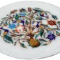 8" Marvelous Dining Plate Semi Precious Inlay Stone Peacock Art Christmas Gifts