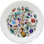 8" Marvelous Dining Plate Semi Precious Inlay Stone Peacock Art Christmas Gifts