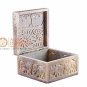 4"x4" Natural Soapstone Jewelry Vintage Box Intricate Design Decorative Gift Her
