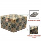 4"x4" Natural Soapstone Jewelry Personalize Box Lattice Design Gift Her Wedding