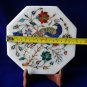 7" Marble Tiles Peacock Art Lapis Lazuli Paua Shell Pietra Dura Home Decor Gifts
