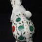 Marble Trunk Up Elephant Figurine Inlay Floral Marquetry Statue Good Luck Gift