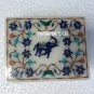 4"x3"x2" White Marble Jewelry Box Lapis Lazuli Elephant Multi Floral Inlay Stone