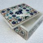 4"x3"x2" White Marble Jewelry Box Lapis Lazuli Elephant Multi Floral Inlay Stone