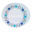 12" Marble Round Plate Rare Marquetry Stone Pietradure Work Table Decor Gifts