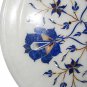 9"x9" Marble Plate Lapis Lazuli Pauashell Inlay Semi Precious Kitchen Decor Gift