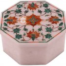 2"x2" White Handmade Jewelry Box Carnelian Inlaid Marquetry Art Halloween Gift