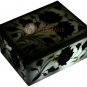 3"x2"x2" White Jewelry Lidded Box Lapis Floras Marquetry Art Halloween Gift Deco