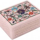 3"x2" Marble Jewelry Vintage Box Semi Precious Marquetry Floras Halloween Gift 3"x2" Marble Jewelry Vintage Box Semi Precious Marquetry Floras Halloween Gift