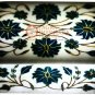 4"x3"x2" White Jewelry Storage Box Turquoise Inlay Floras Design Veterans Gift
