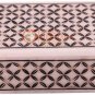 4"x3"x2" White Modern Inlaid Jewelry Lidded Box Handmade Art Halloween Gift Deco