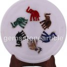 8" Marvelous Handmade Dinning Plate Multi Stone Elephant Design Christmas Gift 8" Marvelous Handmade Dinning Plate Multi Stone Elephant Design Christmas Gift