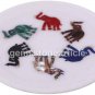 8" Marvelous Handmade Dinning Plate Multi Stone Elephant Design Christmas Gift