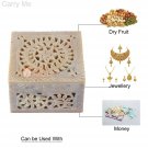 4"x4" Soapstone Jewelry Vintage Box Filigree Inlaid Design Thanksgiving Gift Art