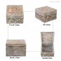4"x4" Natural Soapstone Jewelry Storage Box Filigree Inlaid Design Gift For Her