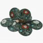 Green Marble Round Coaster Set Floral Inlay Marquetry Arts Kitchen Decor E1965