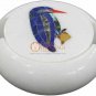 Bird Inlay Design White Marble Round Coaster Set Drinkware Decor Gift E1991