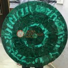 24" Green Marble Round Coffee Table Top Malachite Geometrical Inlay 24" Green Marble Round Coffee Table Top Malachite Geometrical Inlay