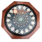 15" Marble Round Side Coffee Top Table Mother of Pearl Inlay With Stand E1201