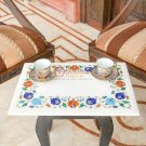 Marble Top Kitchen Table With Wooden Stand Semi Precious Pietradura Floral Arts