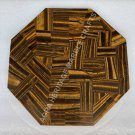 18" Random Marble Coffee Table Top Tiger Eye Inlay Wedding Gift Home Decor E1356