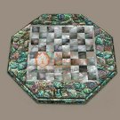 Side Table Cum Chess Board Marble Inlay Mosaic Pauashell Stone Art Living Decor