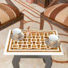 18"x12" Marble Coffee Side Height Table Tiger Eye Mosaic Art Home Decor Gifts