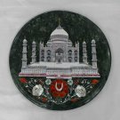 15" Green Marble Coffee Center Table Top Tajmahal Floral Inlay Design Gift Decor