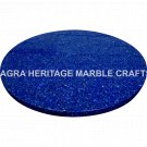 24" Blue Marble Coffee Outdoor Table Top Lapis Lazuli Random Inlay Decor H4899B