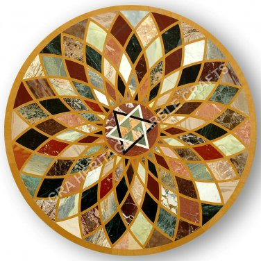 30" Marble Top Coffee Side Table Multi Marquetry Inlay Home Decor Gift E1344