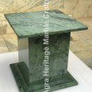 18"x15" Green Marble Handmade Online Stand Base Home Furniture Decor E566